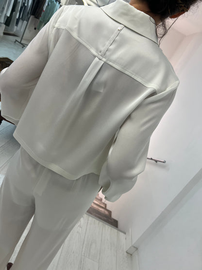 Giacca Camicia C/Taschini Twill di Seta