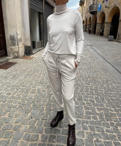 T- Shirt Collo Lupetto Viscosa Stretch