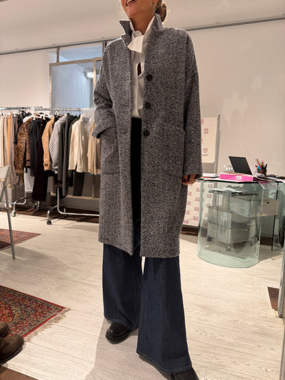 Cappotto Tweed Con Micropaillettes