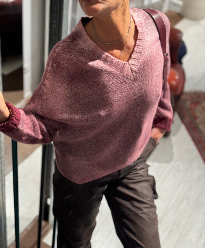 Maglia Cashmere Scollo V Double Faces