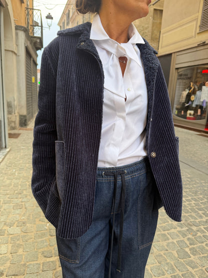 Cappotto corto velluto costa larga