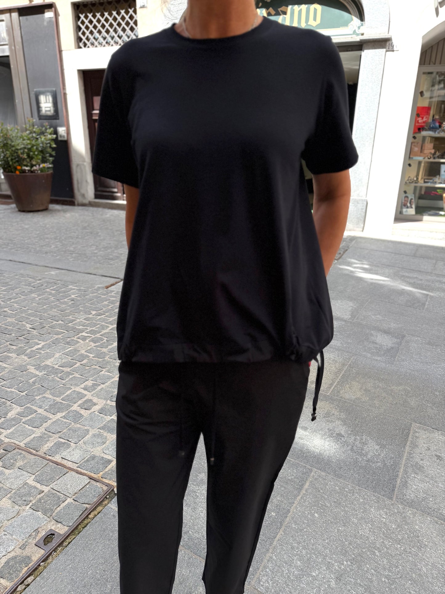 T- Shirt Manica Corta Con Coulisse