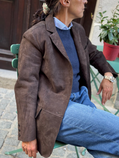 Blazer In Pelle Scamosciata