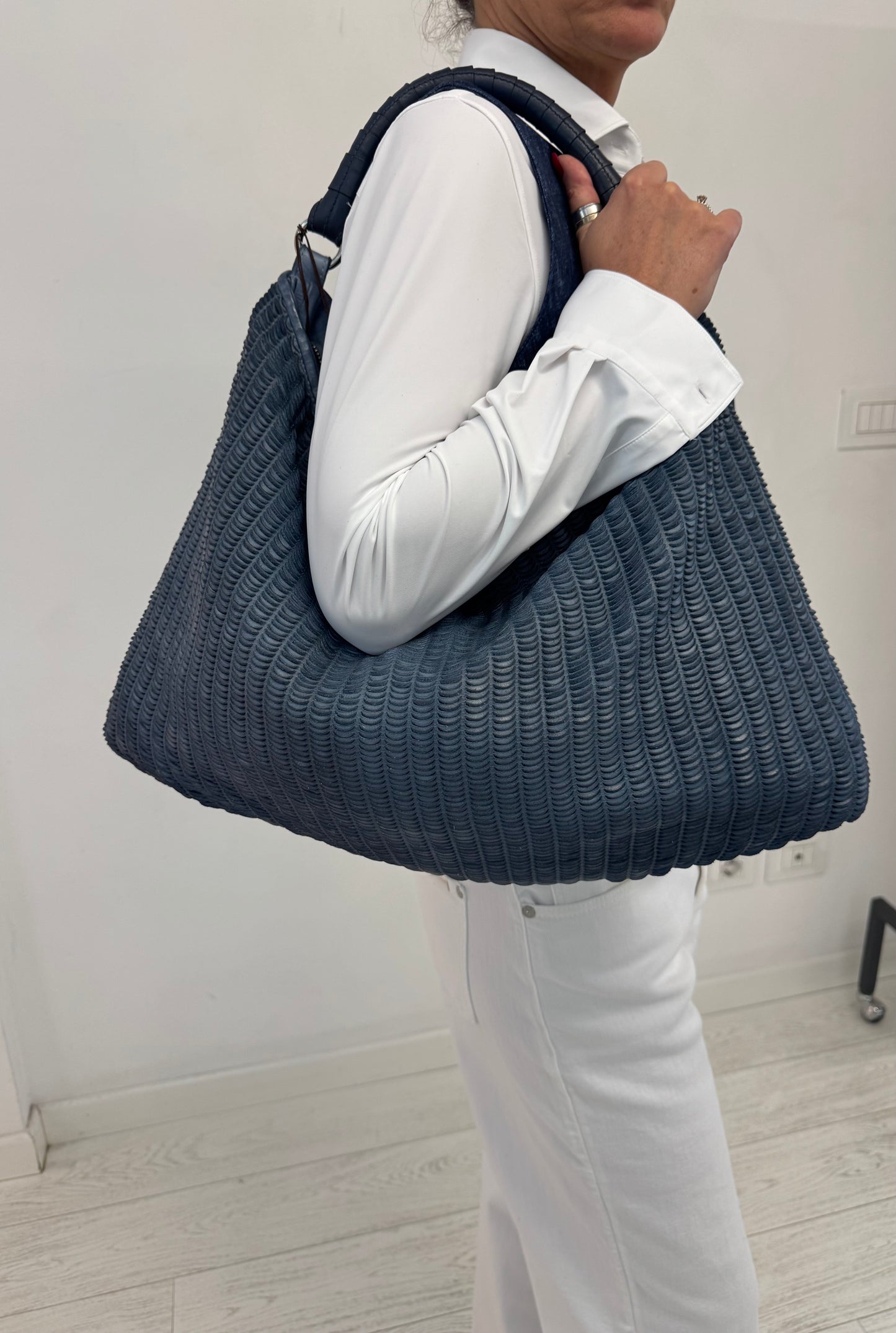 Borsa Shopper Pelle Intrecciata Lune