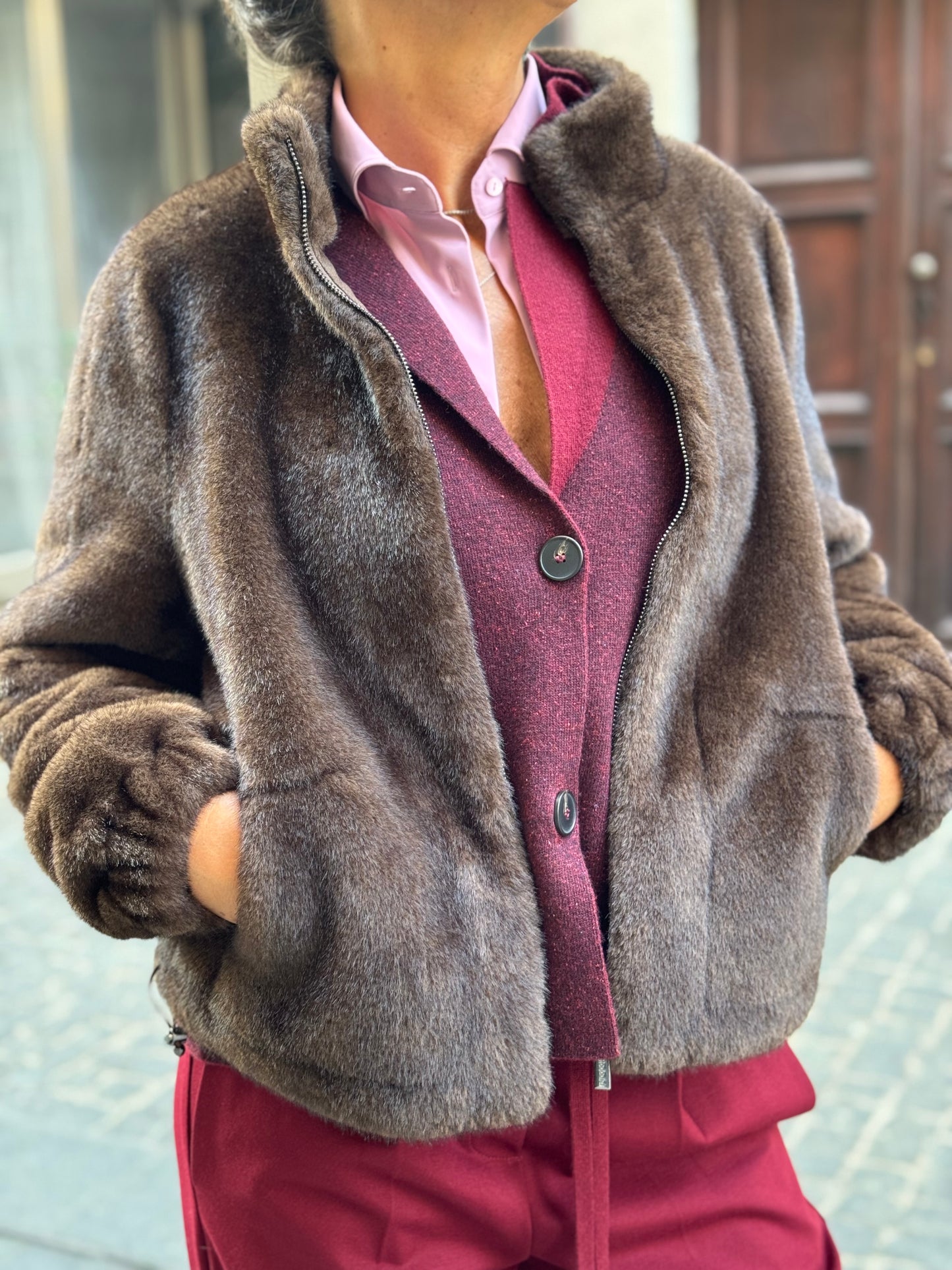 Bomber Eco Fur