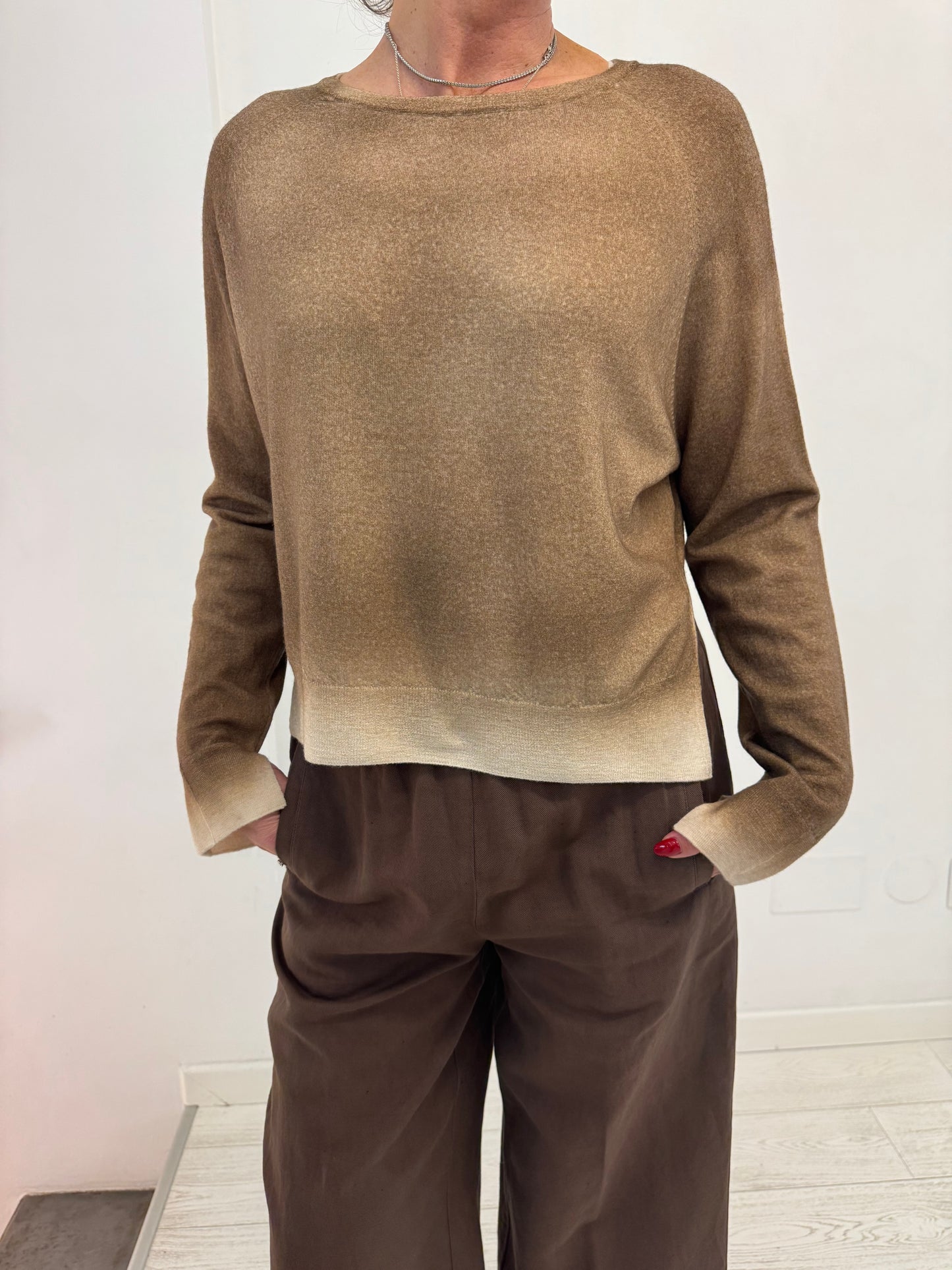 Maglia Girocollo Cropped Aerografata