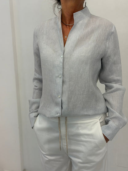 Camicia Lino Collo Coreana
