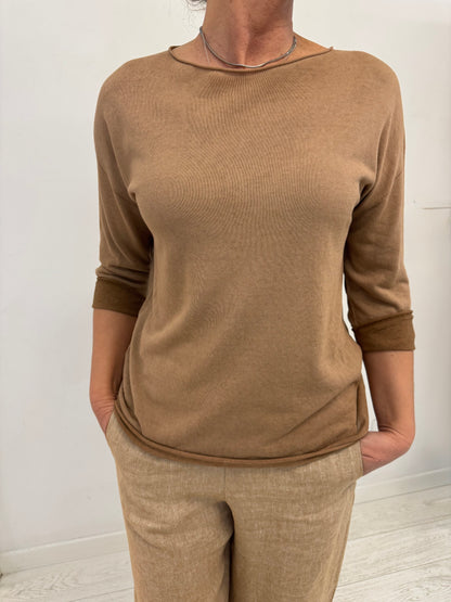 Maglia Over  Fit Scollo Barca Cotone Wave