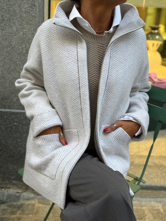 Caban Lana Cashmere Con Zip