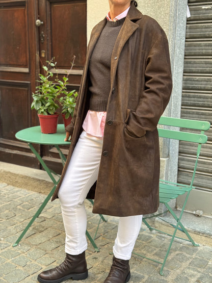 Cappotto In Pelle Scamosciata