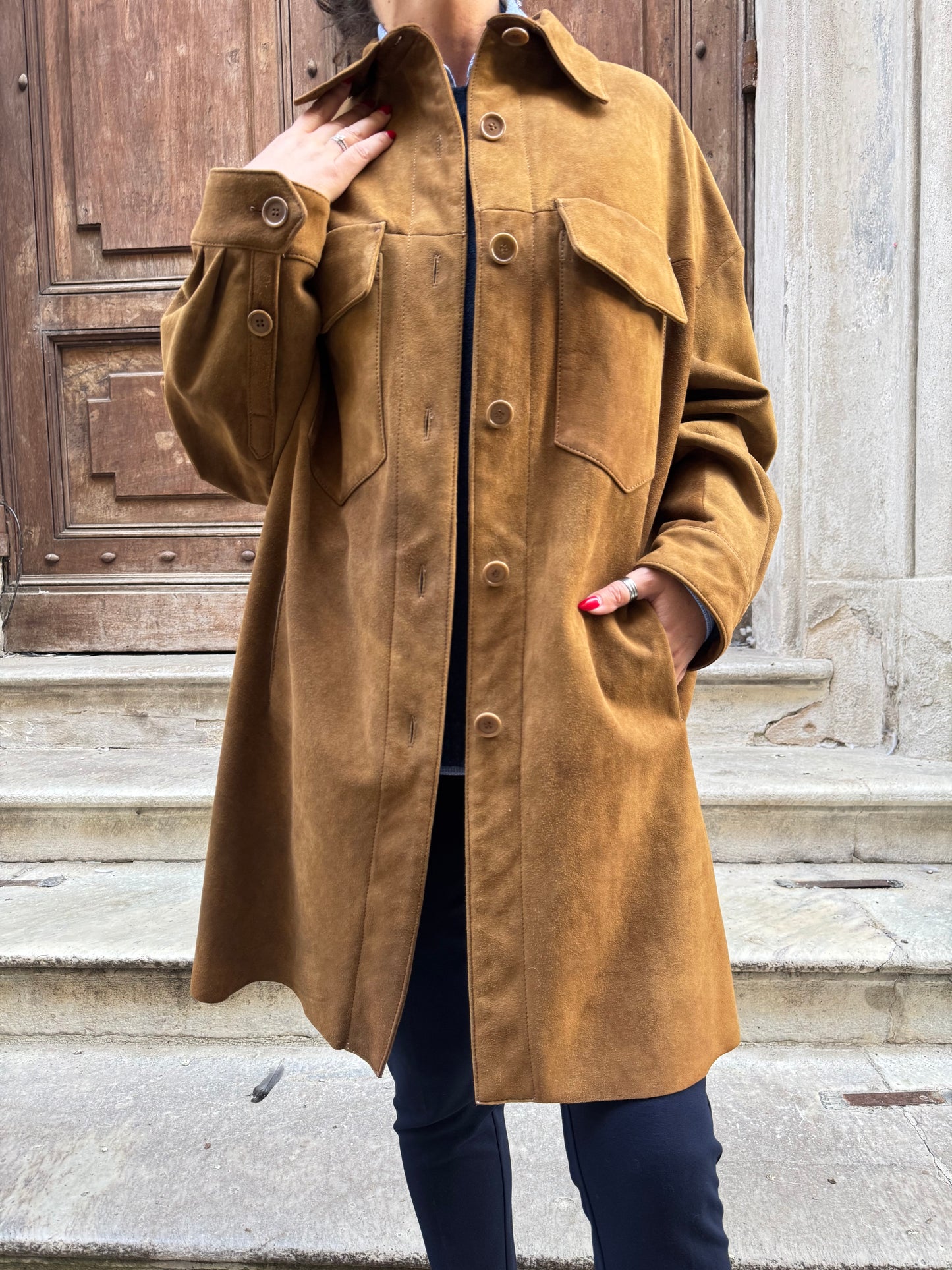 Cappotto Scamosciato Camel