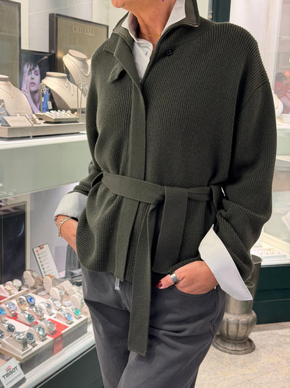 Giacca in Maglia Con Cintura