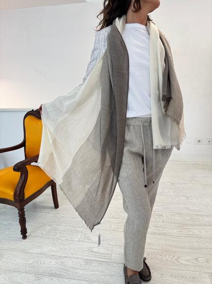 Stola Cashmere Seta Nocciola- Beige