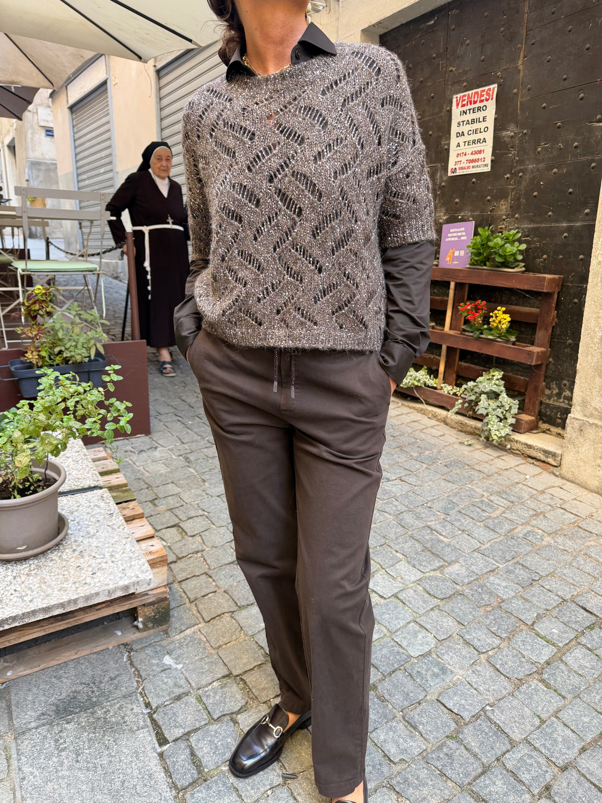 Maglia Croquet Brown Silver