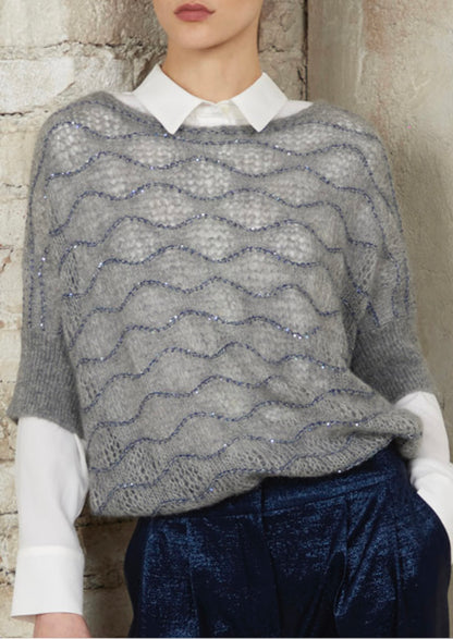 Maglia Manica Corta Inserti Paillettes