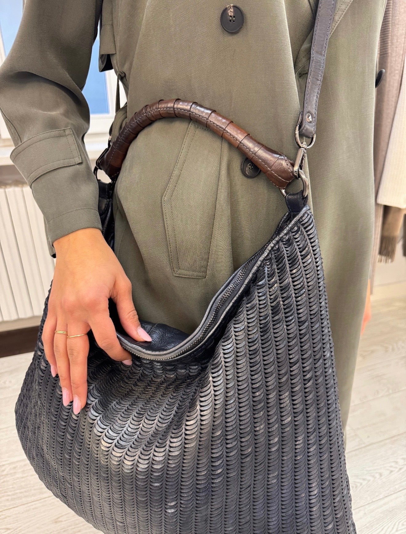 Borsa Shopper  Atena Pelle Intrecciata