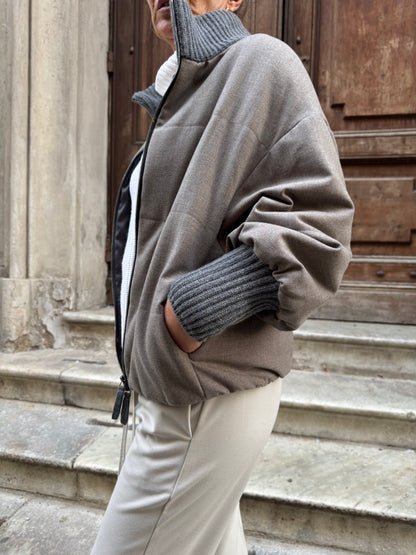 Bomber Flanella Inserti in Maglia