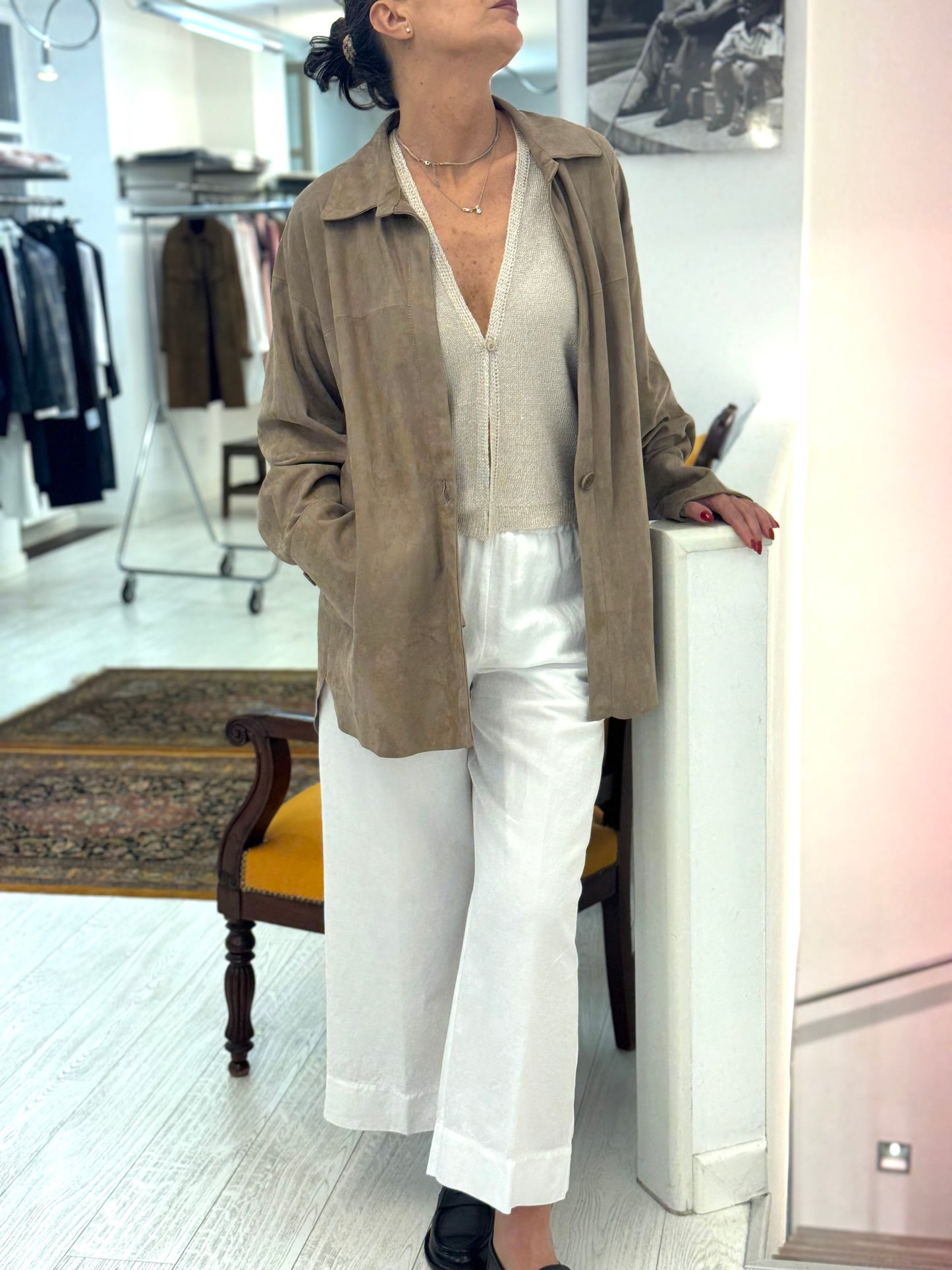 Giacca a Camicia Suede