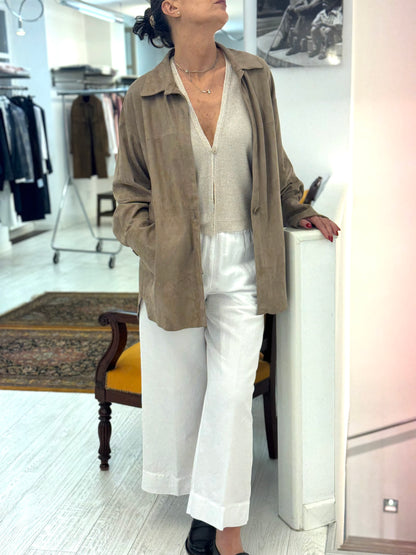 Giacca a Camicia Suede