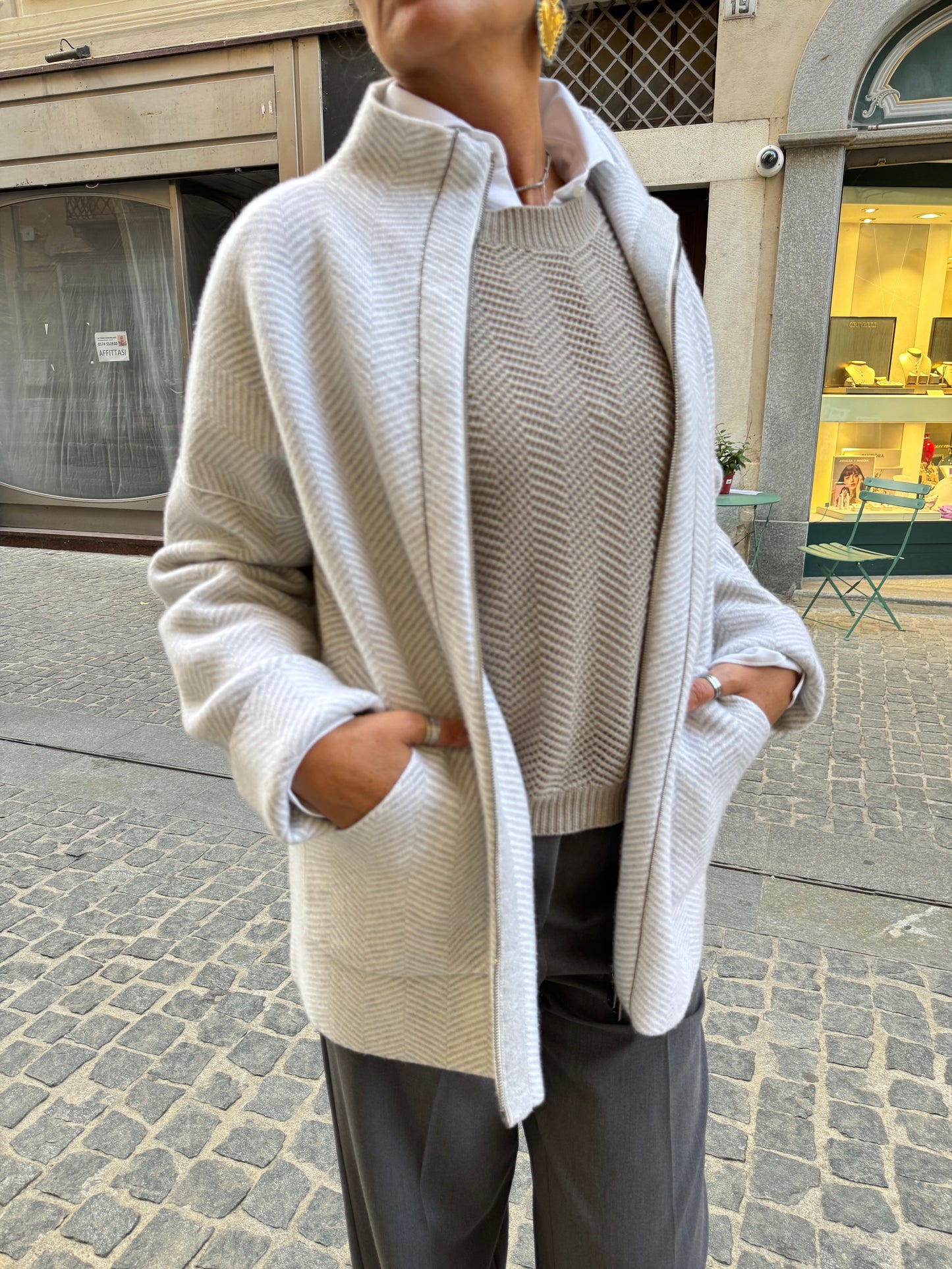 Caban Lana Cashmere Con Zip