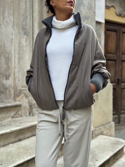 Bomber Flanella Inserti in Maglia