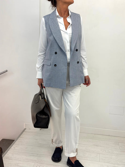 Blazer Smanicato Lino