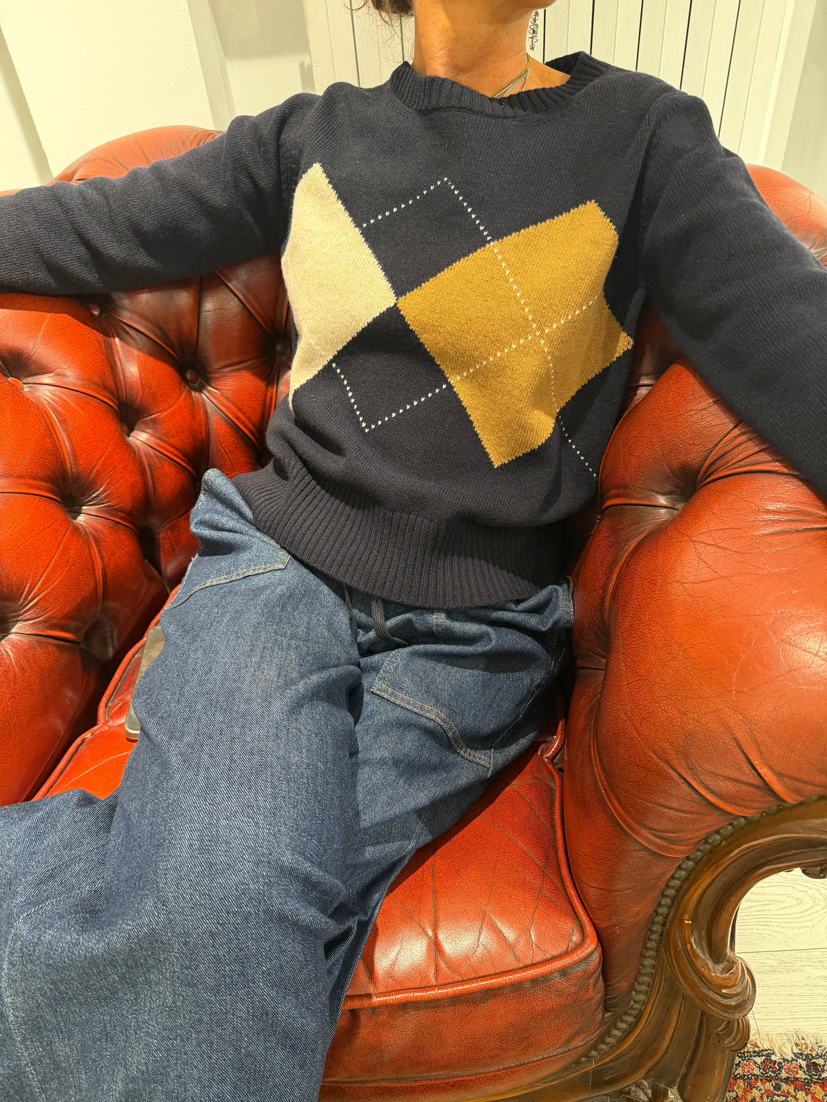 Maglia Bleu Con Rombi