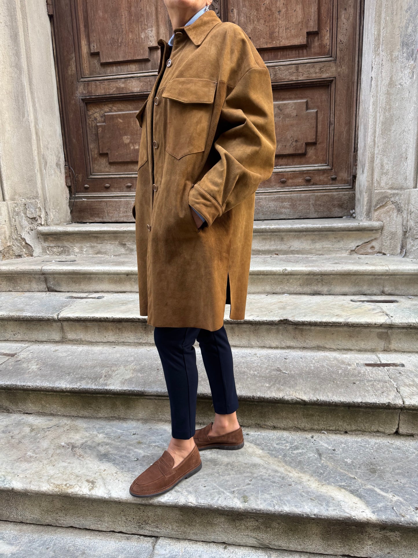 Cappotto Scamosciato Camel