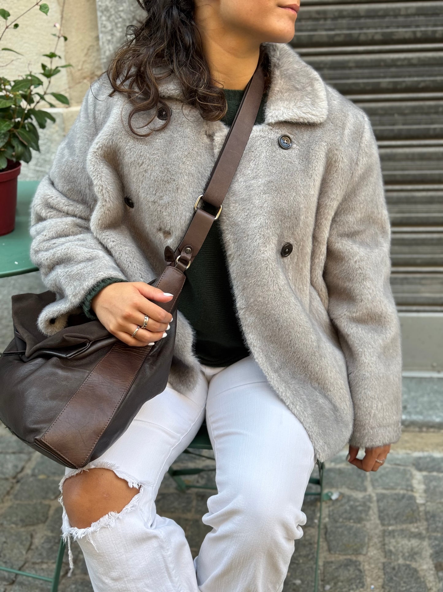 Giacca Doppiopetto Eco Fur