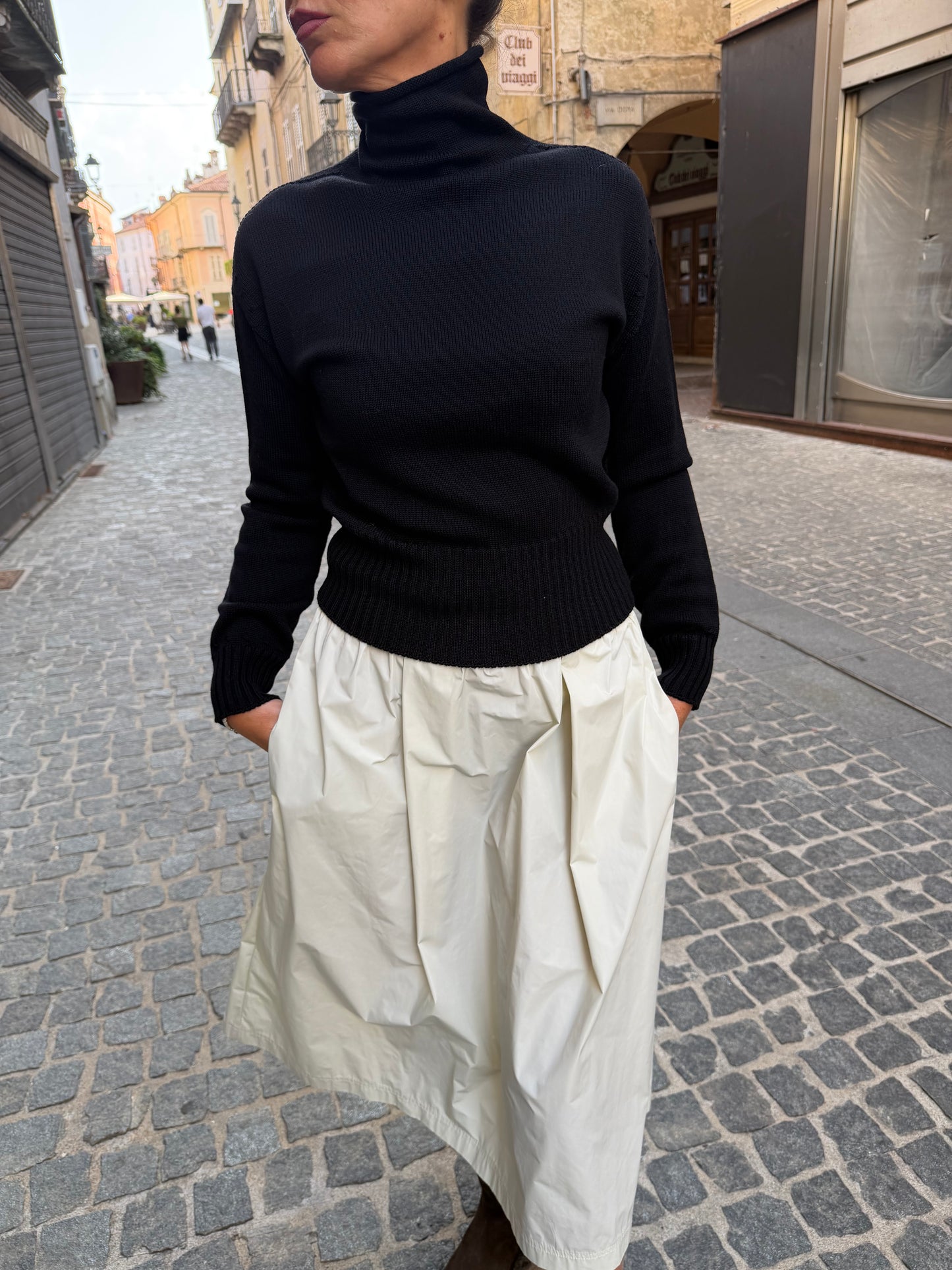 Maglia Lupetto Fondo Costa Cropped