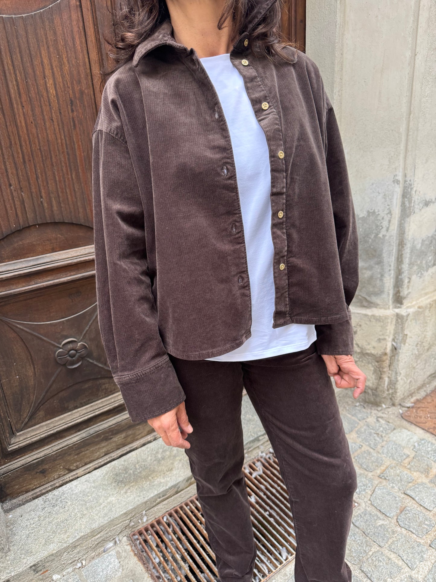 Camicia Nina Cropped Velluto