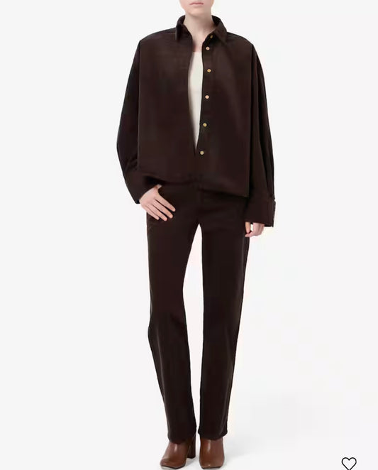 Denim Calie Straight Corduroy Coffee