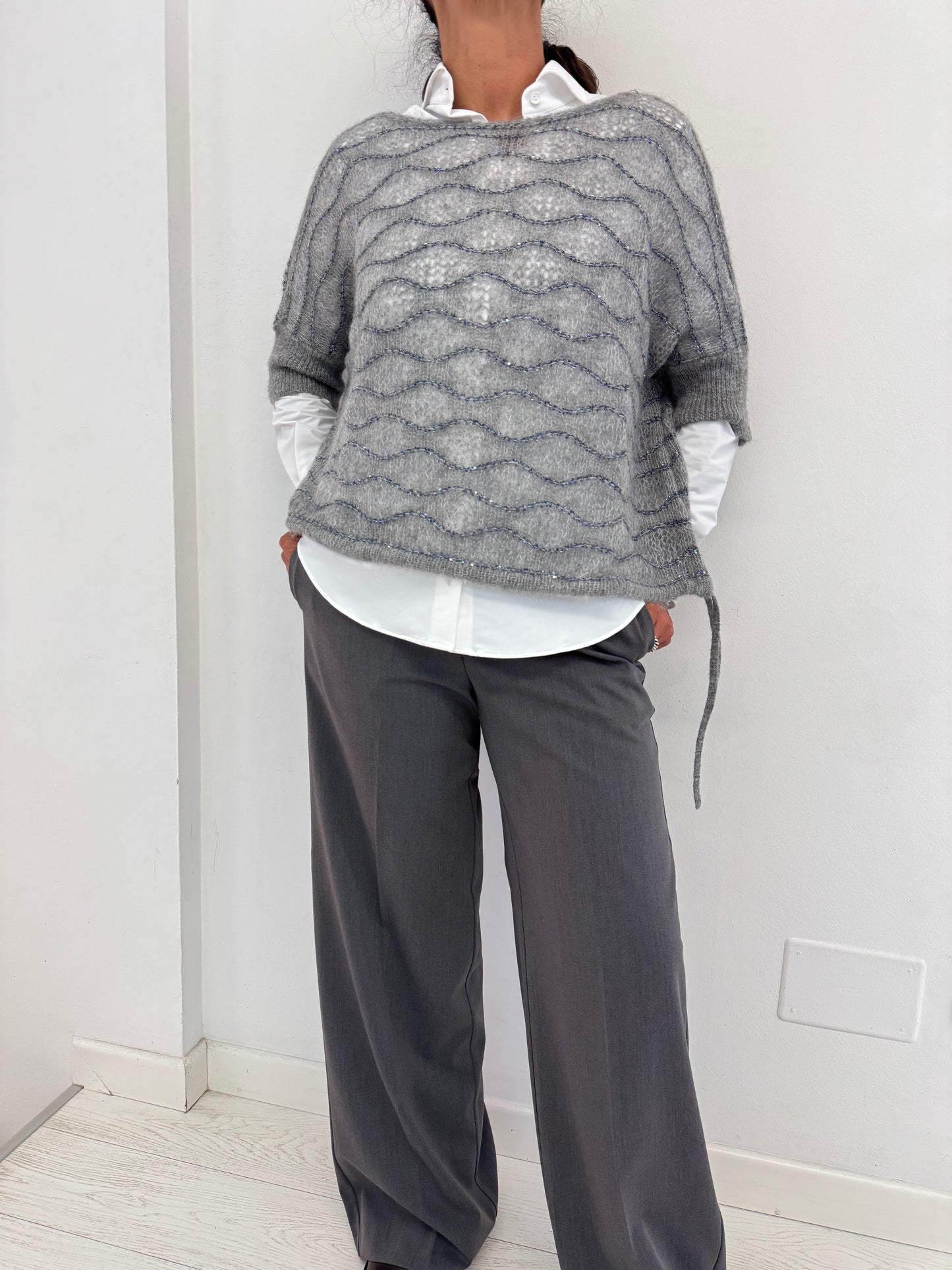 Maglia Manica Corta Inserti Paillettes