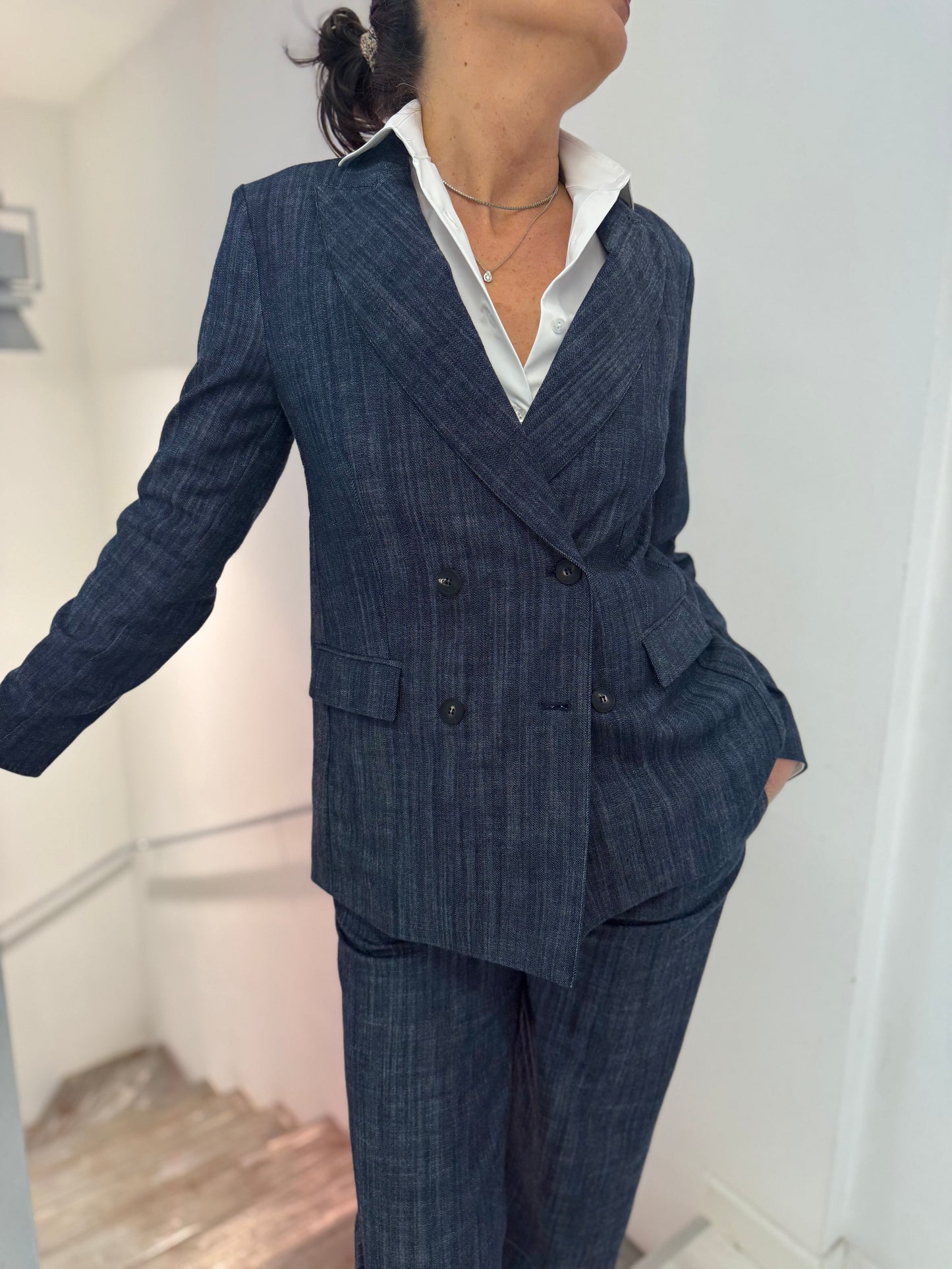 Blazer Doppiopetto Denim