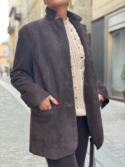 Blazer In Pelle Scamosciata