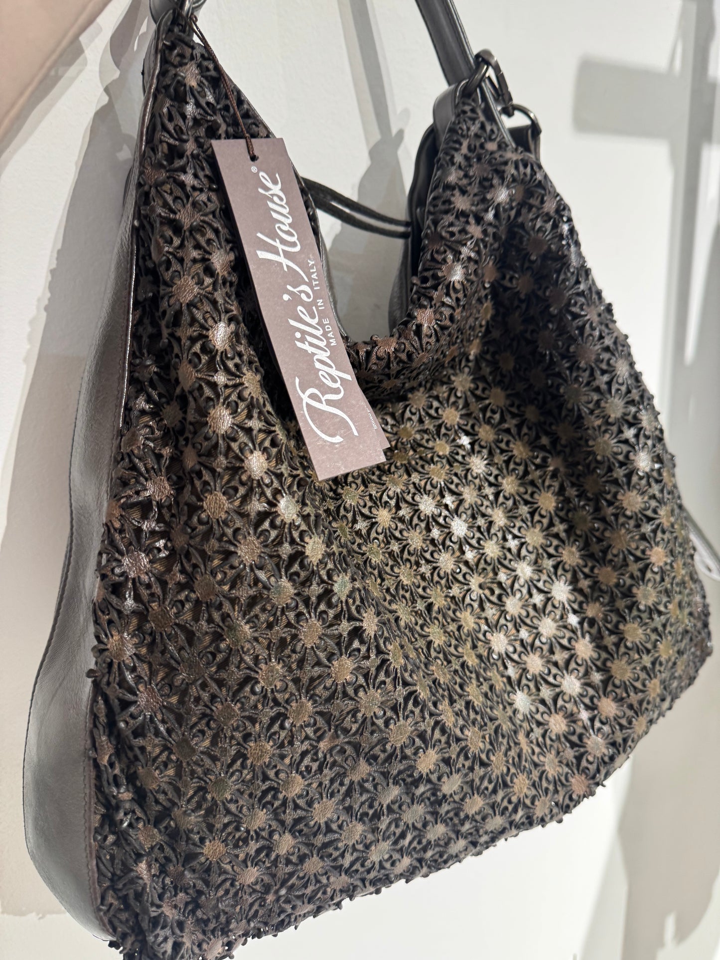 Borsa a Mano Con Tracolla Lavorazione Traforata a Laser