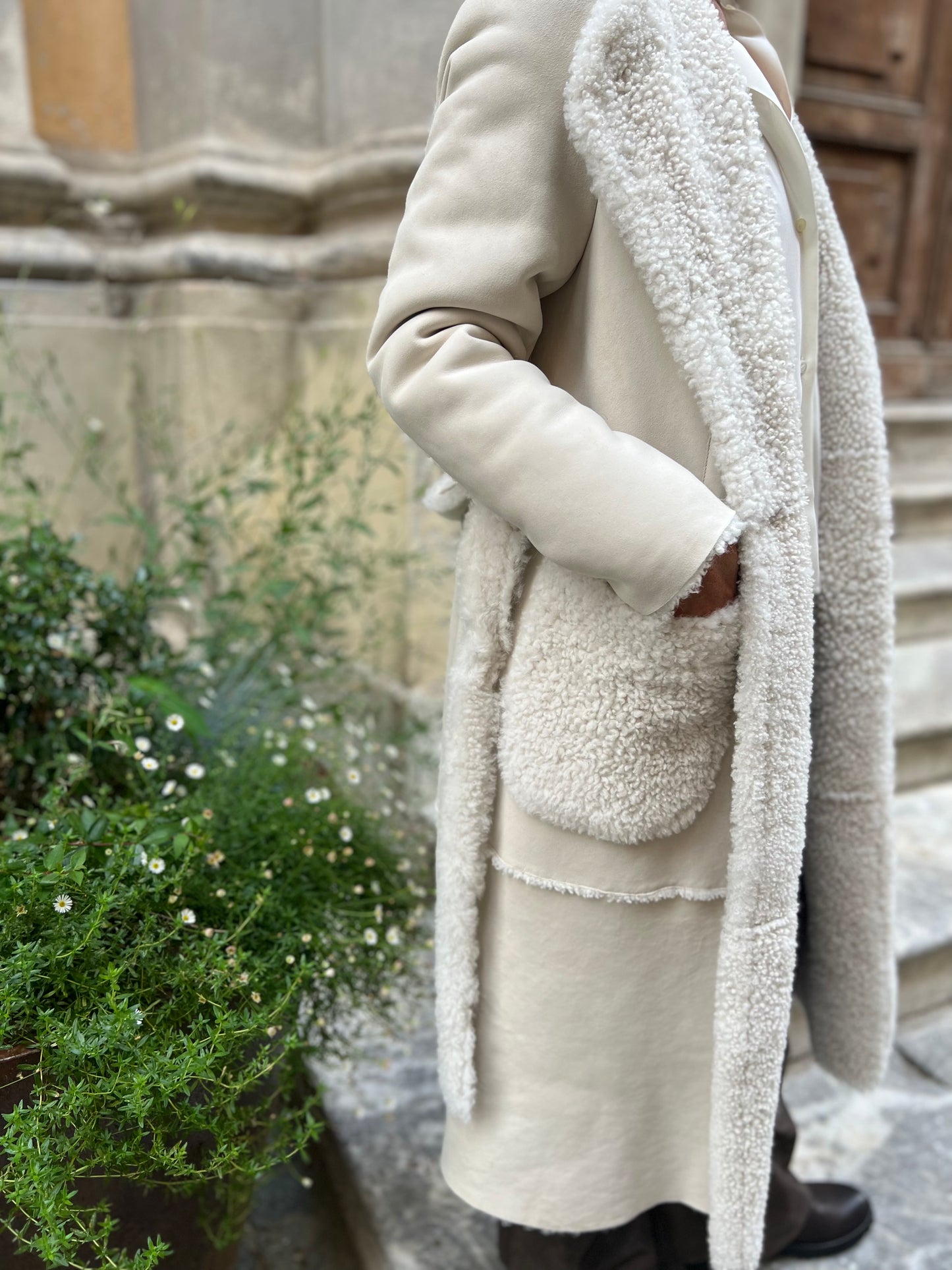 Cappotto In Shearling C/Cintura